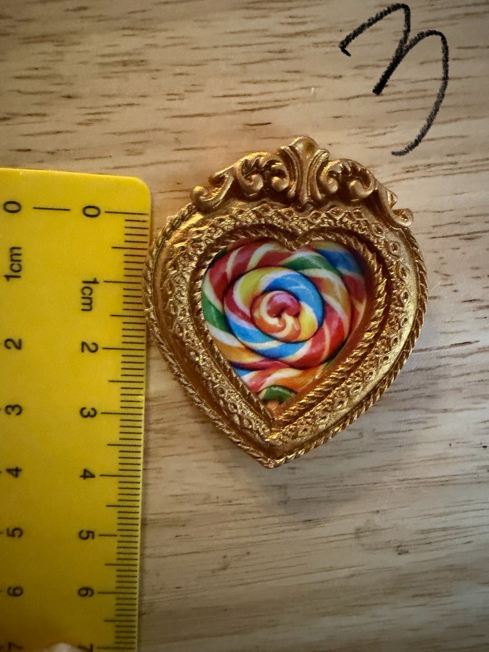 Gold Heart Wall Accent with Multicolor Swirl Centerpiece